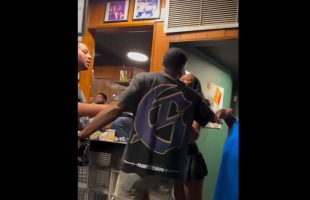 All The Men Around Him Stop A Guy That Was Putting Hands On His Girl In Public