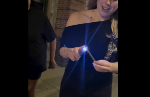 Girl Uses A Taser To Light A Black And Mild