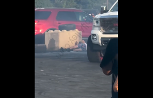 Dude Gets Knocked Out By Big Truck After Standing In The Wrong Spot At The Car Show