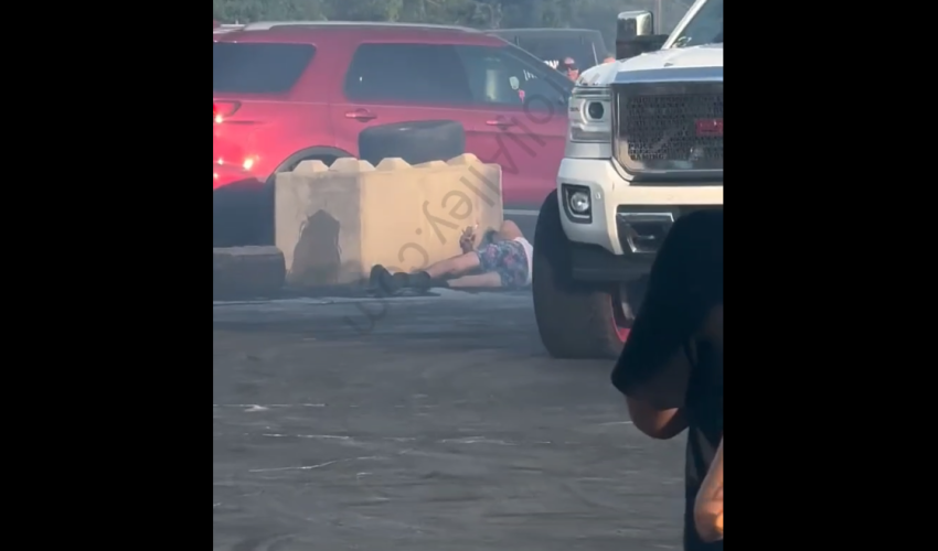 Dude Gets Knocked Out By Big Truck After Standing In The Wrong Spot At The Car Show