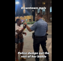 Woman Still Tries To Drink Liquor After Police Poured It Out In Front Of Her
