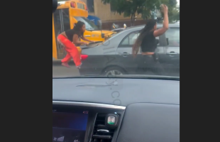 Two Girls Tried To Break Into A Low Value Car With A Rock After The Driver Hit Their Expensive Vehicle And Tried To Pull Off
