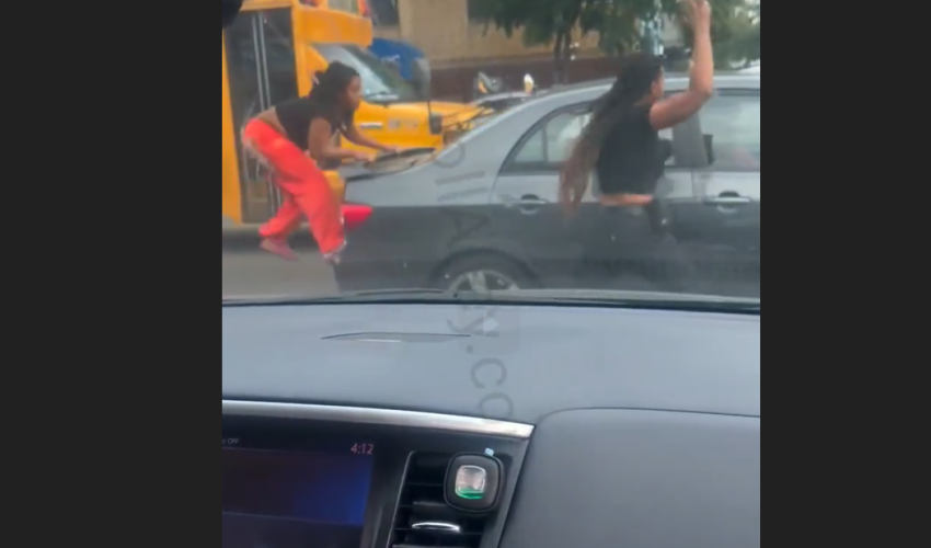 Two Girls Tried To Break Into A Low Value Car With A Rock After The Driver Hit Their Expensive Vehicle During A Road Rage