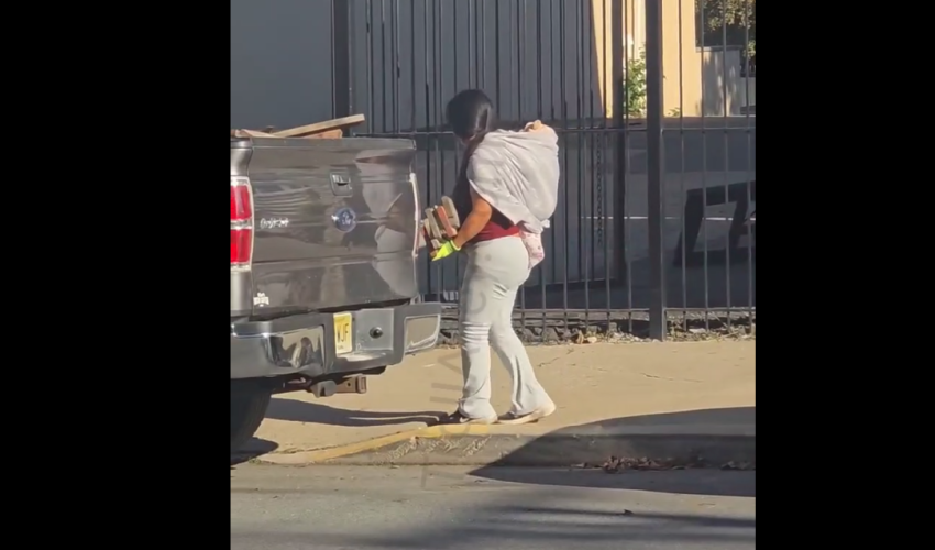 Man Seen A Woman Working With A Baby On Her Back And Tell Other People Its No Excuses Not To Work