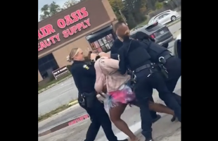 3 Female Police Officer Had A Difficult Time Taking Down A Woman And Arresting Her