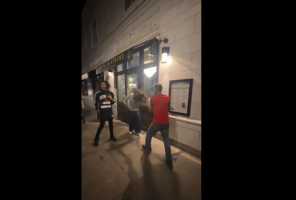 Drunk Guy Started Chasing And Harassing A Group Of Men And Begged Them To Hit Him And This Was The Result