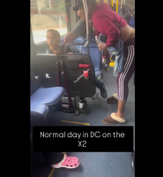 Homeless Man Gets His Food Destroyed By Two Girls On The Bus After He Allegedly Harassed Their Mother