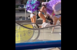 Black Man Gets Mad After A Guy Put Hands On 3 Girls Because His Girlfriend Was Getting Jumped By 3 Girls On The Hollywood Strip