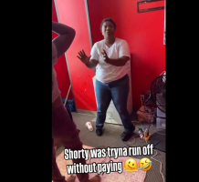 Woman Was Scared After She Tried To Run Off Without Paying For Her Services