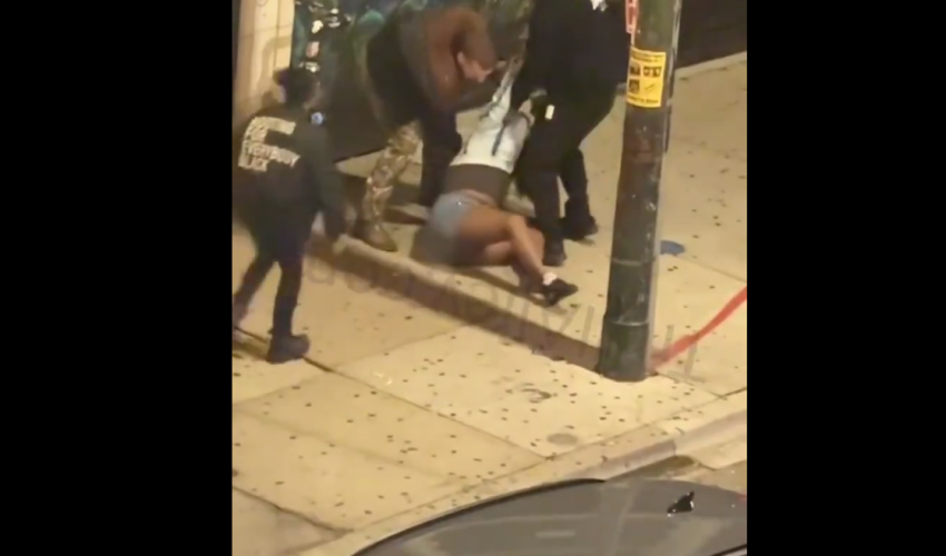 Security Guards Puts Hands On A Woman After She Wouldn’t Stop Running Up And Putting Her Hands On Them After She Got Kicked Out